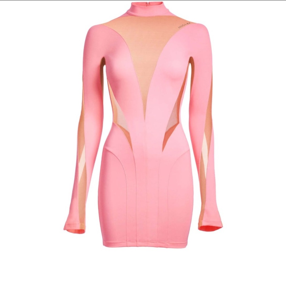 Mugler H&M limited edition pink panel dress